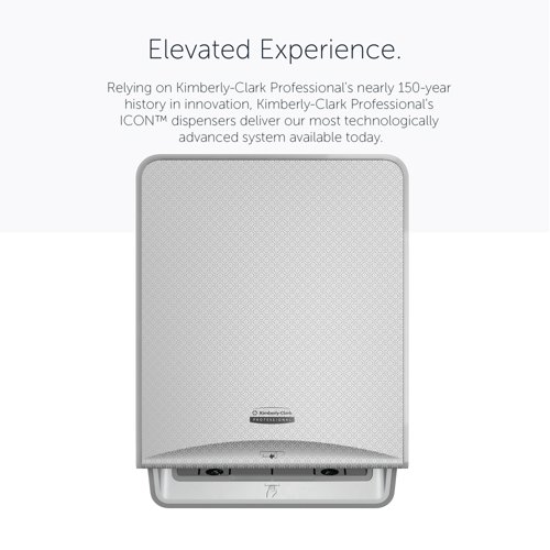 Kimberly Clark ICON Automatic Rolled Hand Towel Dispenser Grey and Faceplate Silver Mosaic 53691