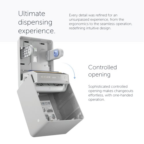 Kimberly Clark ICON Automatic Rolled Hand Towel Dispenser Grey and Faceplate Silver Mosaic 53691