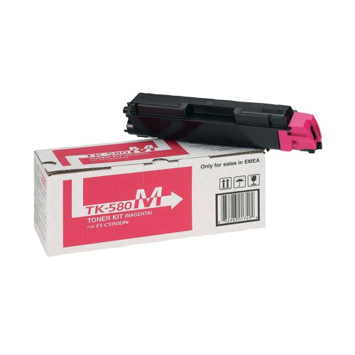 Kyocera TK-580M Magenta Toner Cartridge 1T02KTBNL0