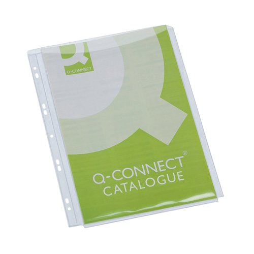 KF00138 | This Q-Connect full cover expanding pocket is made of durable 180 micron PVC to protect your A4 documents. The pocket expands up to 20mm for extra document capacity, which is ideal for projects or presentations. The multi-punched side strip allows for easy and secure filing in standard lever arch files and ring binders. This pack contains 5 pockets.