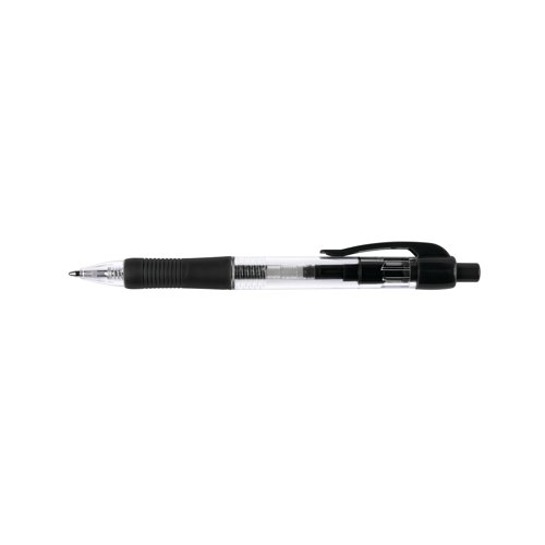 Q-Connect Retractable Ballpoint Pen Medium Black (Pack of 10) KF00267 KF00267