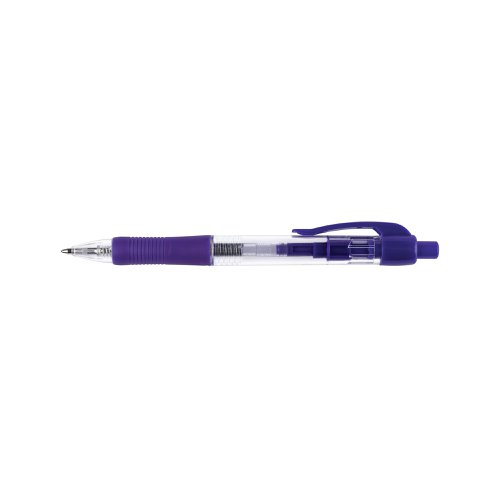 KF00268 | Perfect for everyday use, this handy Q-Connect retractable ballpoint pen features a medium tip, which writes a 0.5mm line width. The retractable design protects the tip when not in use and helps prevent the ink from drying out. The barrel features a soft rubber grip for comfort and control and a convenient pocket clip. This pack contains 10 pens with blue ink.