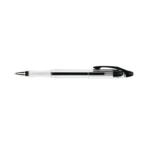 KF00375 | This Q-Connect Delta Ballpoint Pen has an ergonomically designed barrel with a special comfort grip to allow protracted use. The transparent design allows you to view remaining ink levels for efficient use and the black gel ink is quick drying to help prevent smudging. These black pens come supplied in a pack of 12.