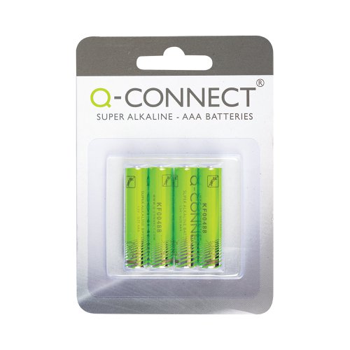 KF00488 | Q-Connect AAA Batteries are the ideal power source for your home or office. Suitable for general use but with a high performance, these batteries provide great performance for all your electronic items. Subject to Q-Connect's high standards of manufacture, these alkaline batteries have no added mercury content for your safety. The most economical product possible for your battery needs. Q-Connect offer high quality office supplies designed to give your business an effective solution to all your stationery needs.