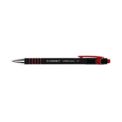 Q-Connect Lamda Ballpoint Pen Medium Red (Pack of 12) KF00671