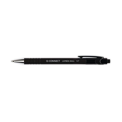 Q-Connect Lamda Ballpoint Pen Medium Black (12 Pack) KF00672 Ballpoint & Rollerball Pens KF00672