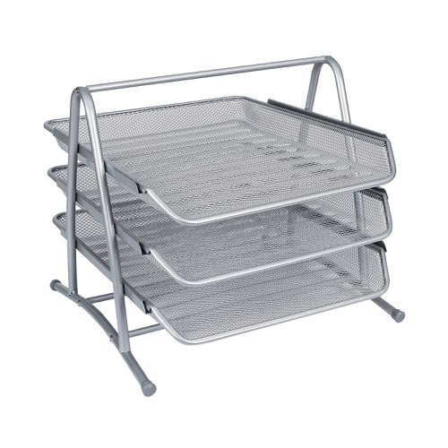 Q-Connect 3 Tier Letter Tray Silver KF00822 Letter Trays KF00822