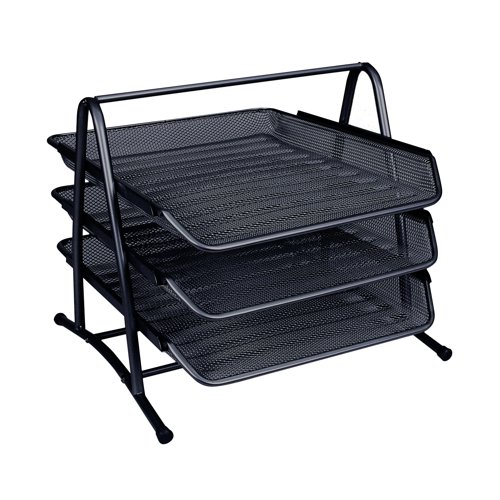 Q-Connect 3 Tier Letter Tray Black KF00823 | VOW