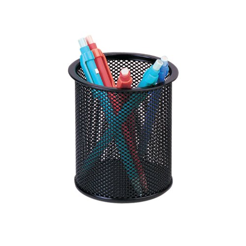 KF00864 | Keep your desktop or workspace organised and tidy with this Q-Connect Mesh Pen Pot. Store pens, pencils, highlighters, rulers and more in easy reach for quick access. The black pen pot has a durable mesh construction and measures W86 x D86 x H105mm.