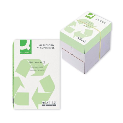 Q-Connect A4 Recycled Copier Paper 80gsm (2500 Sheets/5 Reams) KF01047 | VOW