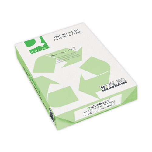 Q-Connect A4 Recycled Copier Paper 80gsm (2500 Sheets/5 Reams) KF01047 | VOW