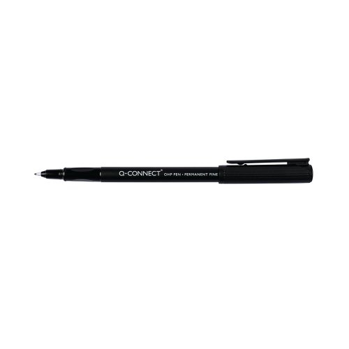 Q-Connect OHP Pen Permanent Fine Black (Pack of 10) KF01068 | VOW