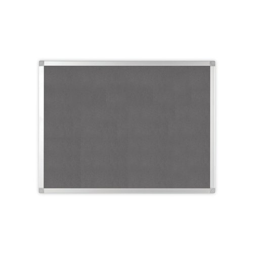 Q-Connect Aluminium Frame Felt Noticeboard with Fixing Kit 900x600mm Grey 9700025