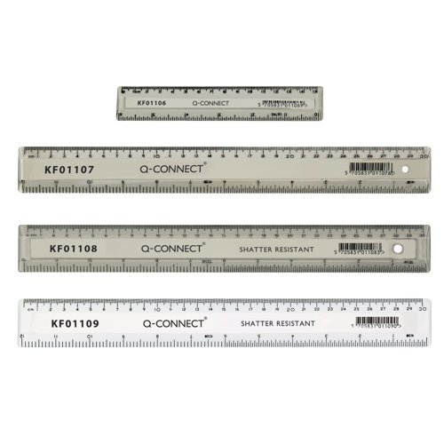 Q-Connect Metric and Imperial Ruler Clear 150mm KF01106 KF01106