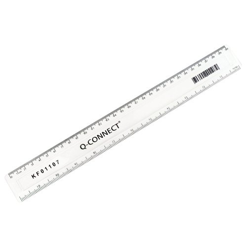 Q-Connect 300mm/30cm Clear Ruler KF01107 | VOW