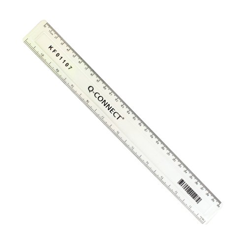 Q-Connect Acrylic Shatter Resistant Ruler 30cm Clear (Pack of 10) KF01107Q | VOW