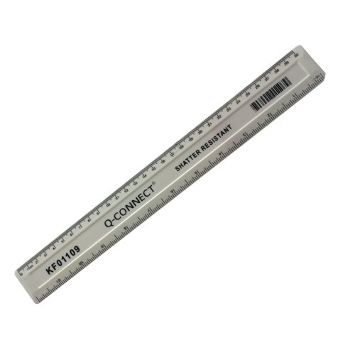 Q-Connect Ruler Shatterproof 300mm White (Inches on one side and cm/mm on the other) KF01109 | VOW