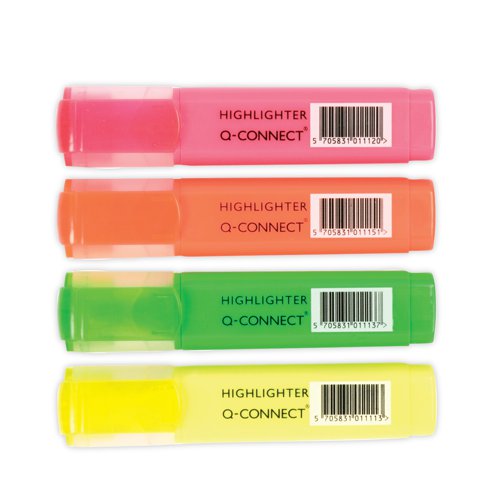 Q-Connect Assorted Highlighter Pens (4 Pack) KF01116