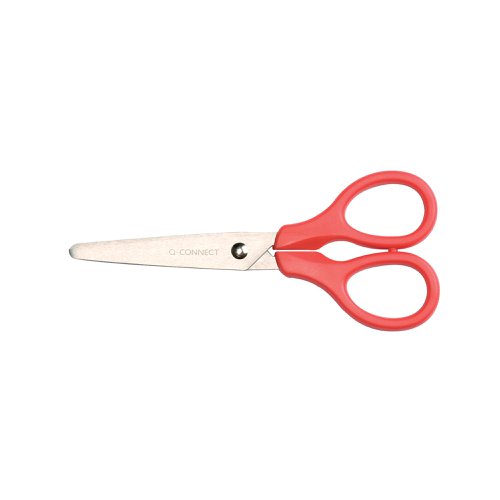 Q-Connect Ergonomic All Purpose Scissors 130mm Stainless Steel Blades Red or Blue Handle CKF01229