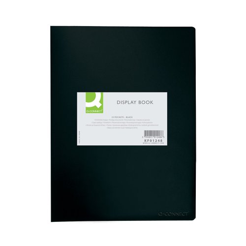 Q-Connect Polypropylene Display Book 10 Pocket Black KF01248 KF01248