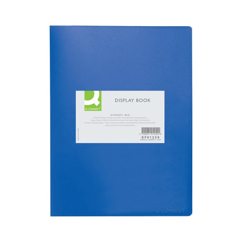 Q-Connect Polypropylene Display Book 40 Pocket Blue KF01259 | VOW