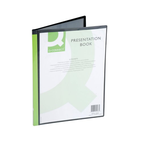 Q-Connect Presentation Display Book 10 Pocket A4 Black KF01263 KF01263