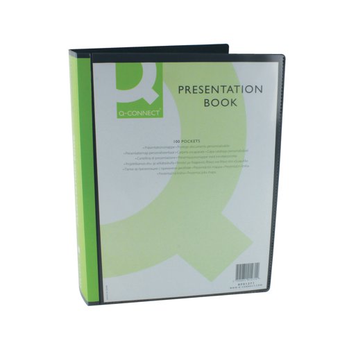 Q-Connect Presentation Display Book 100 Pocket A4 Black KF01271 | VOW