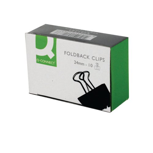 Q-Connect Foldback Clip 24mm Black (10 Pack) KF01283