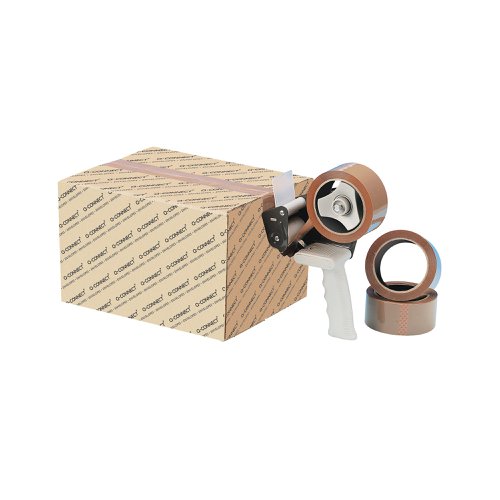 This Q-Connect tape dispenser is ideal for a range of warehouse and mailroom uses. Providing an easy way to secure packages for transit, the dispenser features a fully adjustable brake for quick, efficient sealing, which reduces waste and saves you money. Suitable for use with tape 50mm x 66m.