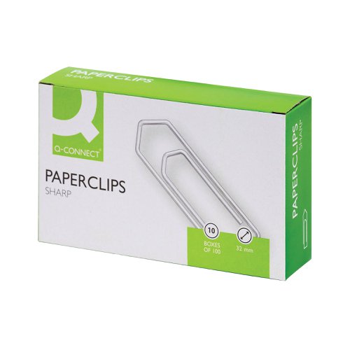 Q Connect Paperclips No Tear 32mm Pack Of 1000 Kf01312q