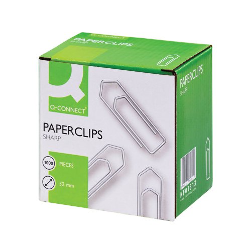 Q Connect Paperclips No Tear 32mm Pack Of 1000 Kf01313