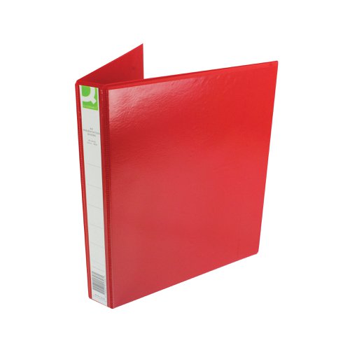 Made from strong welded PVC, this high quality presentation ring binder from Q-Connect will bring a touch of professionalism to your office. Featuring feature full length cover and spine sleeves for adding your own presentation cover and finished in red, these folders have an easy-open 4 D-ring mechanism for adding and removing papers quickly, with a total capacity of 25mm for storing A4 documents.