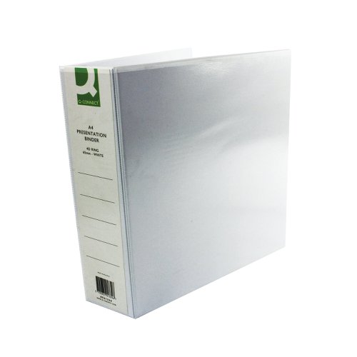 Q-Connect Presentation 65mm 4D Ring Binder A4 White (Pack of 6) KF01334Q Presentation Ring Binders KF01334Q