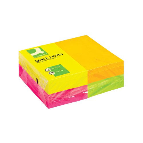 Q-Connect Quick Notes Repositionable 127x76mm Assorted Neon (Pack of 12) KF01350