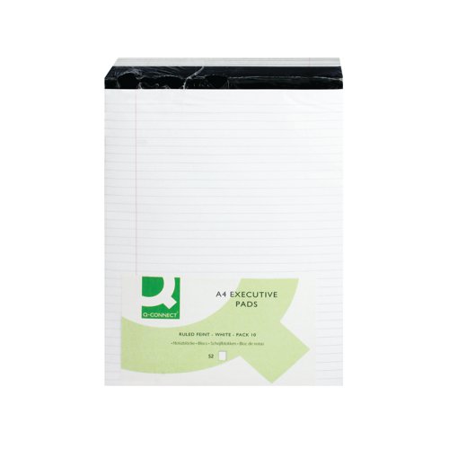 Q-Connect Ruled Stitch Bound Executive Pad 52 Leaves 104 Pages A4 White (Pack of 10) KF01386 | KF01386 | VOW