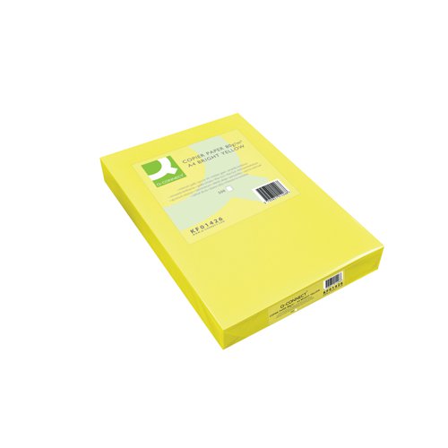 The Q-Connect Bright Yellow A4 Copier Paper is perfect for creating eye-catching and stylish documents such as posters, flyers and leaflets. The clean and clear 80gsm surface of this paper is designed to work especially well with laser printers and copiers. This paper provides you with the very cleanest, most precise printing, without any sort of blemish or loss in quality. This means that all your print outs are exceptionally clear without any problem.