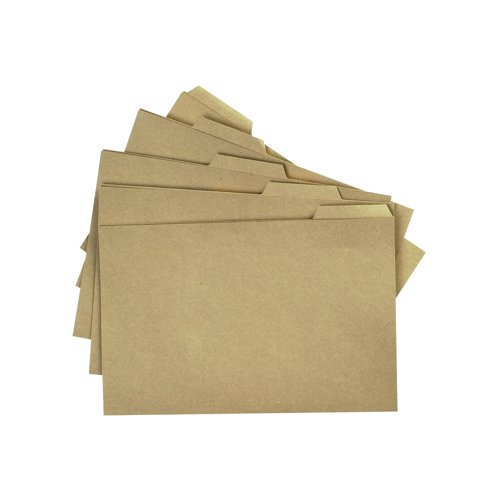 Q-Connect Kraft Tabbed Folder 170gsm 356x240mm Buff (Pack of 100) KF01578 Square Cut Folders KF01578