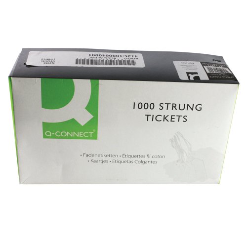 Strung Ticket 70x44mm White (1000 Pack) KF01622 | 