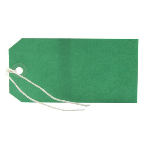 Strung Tag 120x60mm Green (1000 Pack) KF01624 KF01624