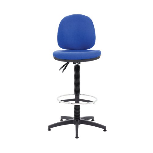 Arista Medium Back Draughtsman Chair 700x700x840-970mm Fixed Footrest Blue KF017021