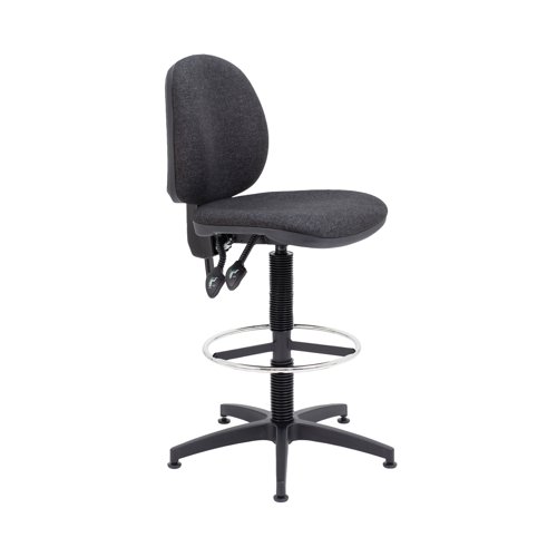 Arista Medium Back Draughtsman Chair 700x700x840-970mm Fixed Footrest Charcoal KF017031 | KF017031 | VOW