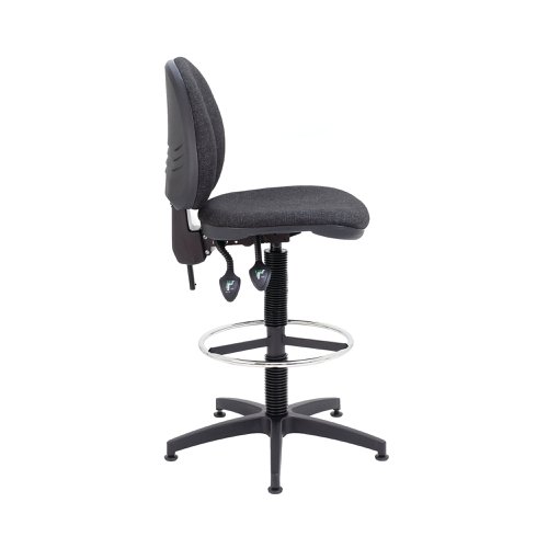 Arista Medium Back Draughtsman Chair 700x700x840-970mm Fixed Footrest Charcoal KF017031