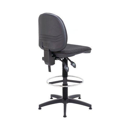 Arista Medium Back Draughtsman Chair 700x700x840-970mm Fixed Footrest Charcoal KF017031