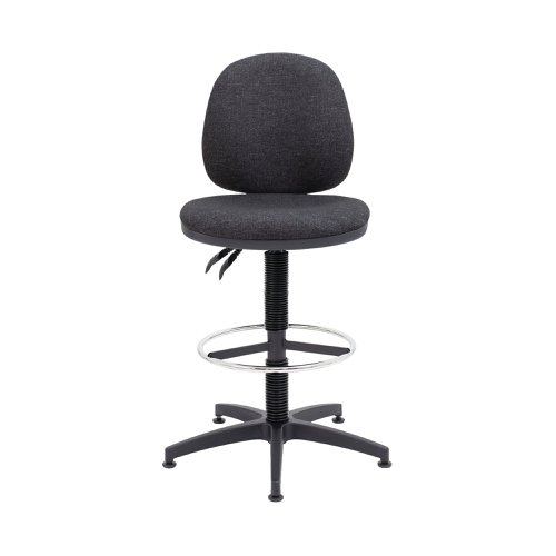 Arista Medium Back Draughtsman Chair 700x700x840-970mm Fixed Footrest Charcoal KF017031