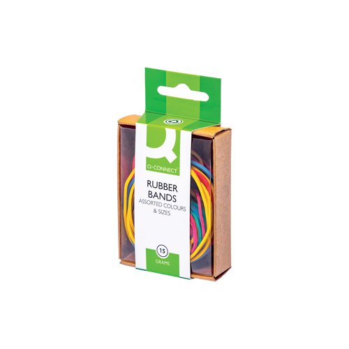 Q-Connect Rubber Bands Assorted Sizes Coloured 15g (10 Pack) KF02032Q