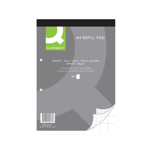 Q-Connect A4 Graph Refill Pad 80 Sheet (10 Pack) KF02231 Refill Pads KF02231