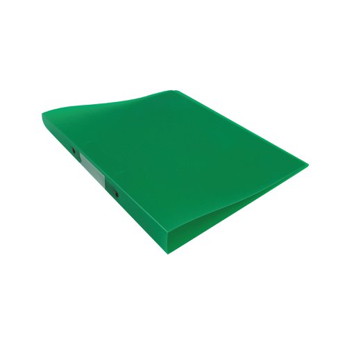 Q Connect 2 Ring Binder Frosted A4 Green 25mm Capacity And Has A Spine Label Kf02484