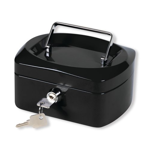 Q-Connect Cash Box 6 Inch Black KF02601