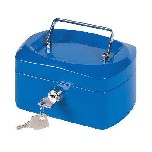 Q-Connect Cash Box 6 Inch Blue KF02608