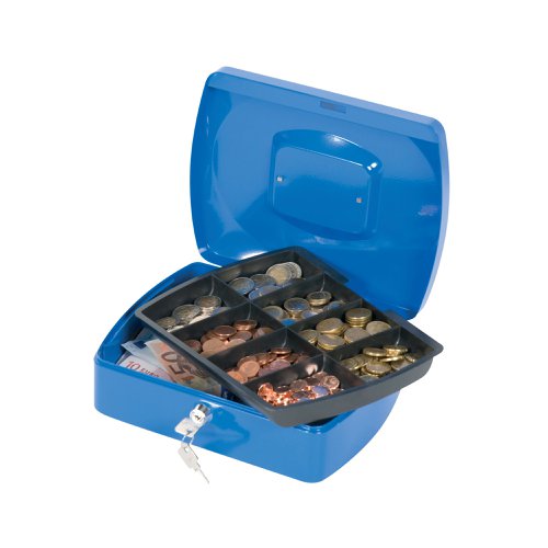 Q-Connect Cash Box 10 Inch Blue KF02624